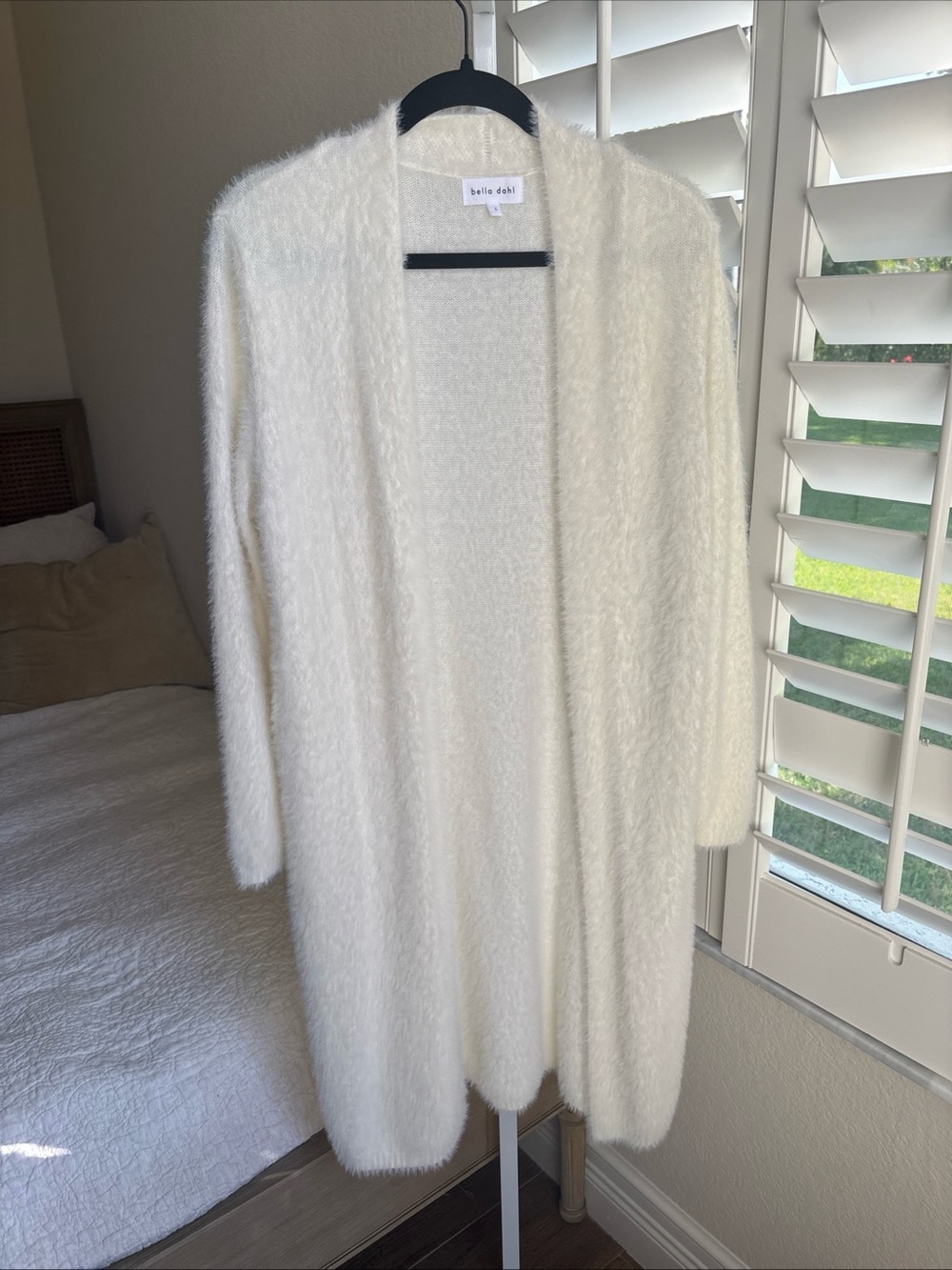 NWT Bella Dahl Cardicoat Long Duster Cardigan Fuzzy Cream Size Small - Picture 3 of 10